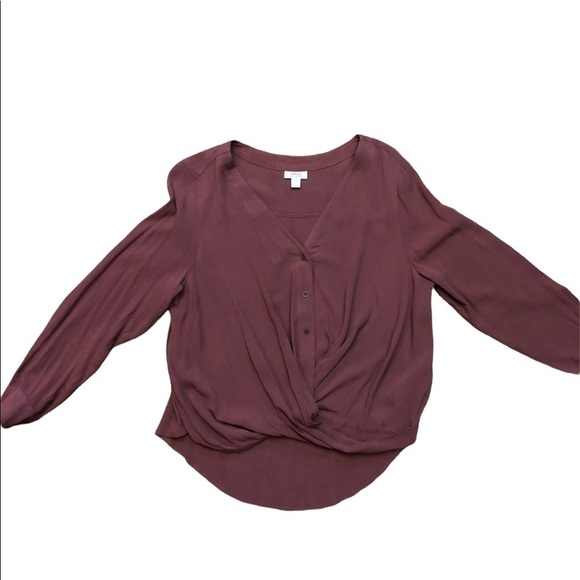 Draped Knot Front Button Top Shirt - Picture 12 of 12